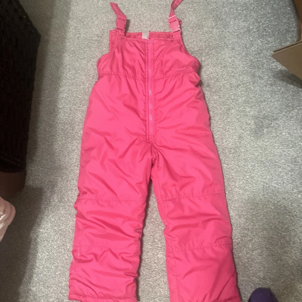 Carter's Girls Pink Snow Bib Overalls Sz Large  6X Waterproof‎ Insulated Winter